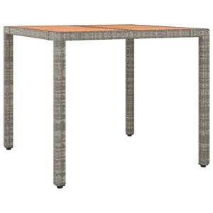 vidaXL Gartentisch mit Holzplatte Grau Poly Rattan & Massivholz Akazie