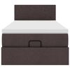 vidaXL Ottomane Bett mit Matratze & LEDs Dunkelbraun 90x200 cm Stoff