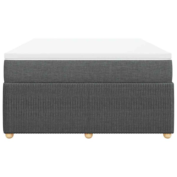 vidaXL Boxspringbett mit Matratze Dunkelgrau 140x200 cm Stoff