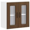 vidaXL K&uuml;chen-H&auml;ngeschrank mit Glast&uuml;r Kalmar Braun Eichen-Optik