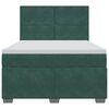 vidaXL Boxspringbett mit Matratze Dunkelgr&uuml;n 140x200 cm Samt