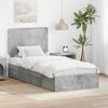 vidaXL Aufbewahrungsbett Beton Grau 90 x 190 cm Holzwerkstoff