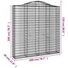 vidaXL Gabionen mit Hochbogen 8 Stk. 200x30x200/220cm Verzinktes Eisen