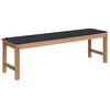 vidaXL Gartenbank mit Anthrazit Auflage 150 cm Massivholz Teak