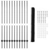 vidaXL Zaun mit Pfosten Grau 1,4 x 25 m Stahl