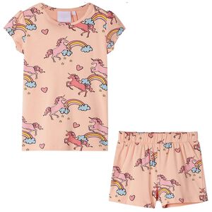 Kinderpyjama mit Kurzen &Auml;rmeln Hellorange 116