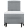 vidaXL Boxspringbett mit Matratze Hellgrau 90 x 190 cm Stoff