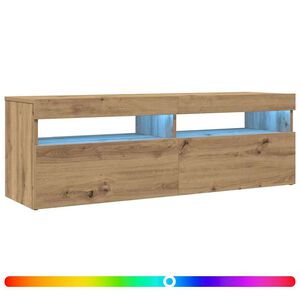 vidaXL TV-Schrank mit LED Artisan-Eiche 120x35x40 cm Holzwerkstoff