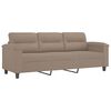 vidaXL 3-tlg. Sofagarnitur mit Kissen Taupe Mikrofasergewebe