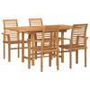 vidaXL Garten Essgruppe 5 stk. Braun 160 x 80 x 75 cm Massivholz Teak
