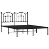 vidaXL Bettgestell mit Kopfteil Metall Schwarz 140x200 cm