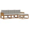 vidaXL Outdoor-Sofagarnitur mit Kissen 4 pcs Natur und Hellgrau