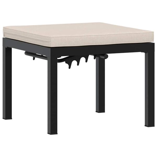 vidaXL Gartenhocker mit Kissen Schwarz Pulverbeschichteter Stahl