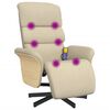 vidaXL Massagesessel mit Fu&szlig;teil Creme Stoff