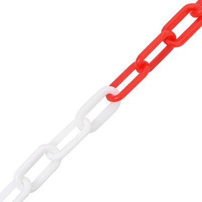 vidaXL Absperrkette Rot und Weiß 30 m Ø4 mm Kunststoff