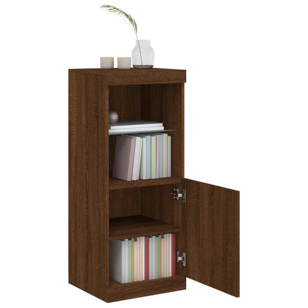 vidaXL Sideboard mit LED-Leuchten Braun Eichen-Optik 41x37x100 cm