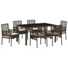 vidaXL Garten Essgruppe 7 stk. Braun Poly-Rattan