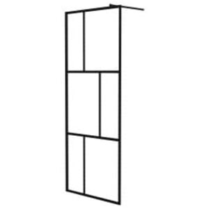 vidaXL Duschwand mit Ablage f&uuml;r Walk-In-Dusche Schwarz 90x195 cm ESG
