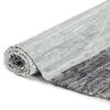 vidaXL Chindi-Teppich Handgewebt Leder 120x170 cm Grau
