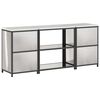 vidaXL Aufbewahrungsset f&uuml;r die K&uuml;che mit Regal 3 pcs Silber Edelstahl