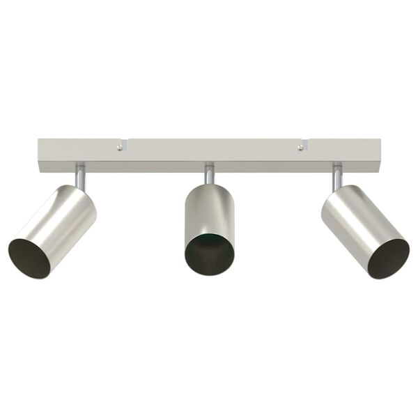 vidaXL Deckenstrahler mit Strahlern Nickel 38 x 5,5 x 16,5 cm Metall