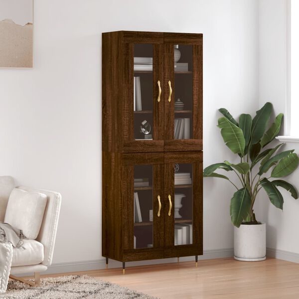 vidaXL Highboard Braun Eichen-Optik 69,5x34x180 cm Holzwerkstoff