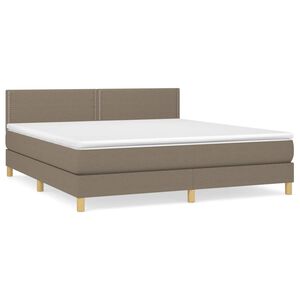 vidaXL Boxspringbett mit Matratze Taupe 180x200 cm Stoff