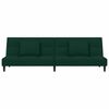 vidaXL Schlafsofa 2-Sitzer mit 2 Kissen Dunkelgr&uuml;n Samt