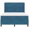 vidaXL Boxspringbett mit LED-Lichtleisten Blau 140 x 200 cm Samt