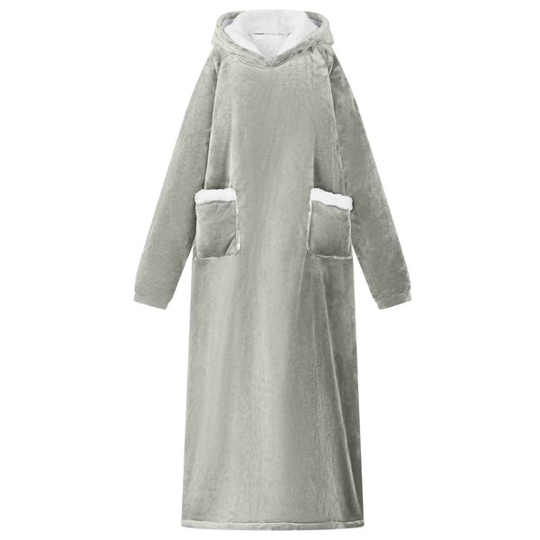 vidaXL Decken-Hoodie Grau L Fleece und Flanell