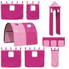 vidaXL Etagenbett mit Rutsche und Gardinen Rosa 90x200 cm