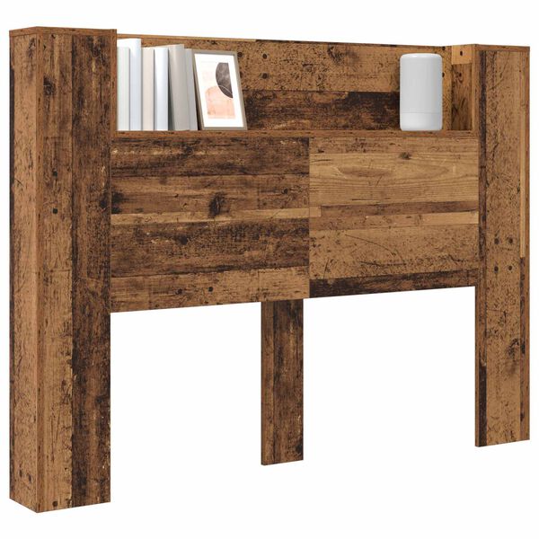 vidaXL Kopfteil-Schrank mit LED Altholz 140 x 16,5 x 103,5 cm