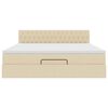 vidaXL Ottoman-Bett mit Matratze Creme 160x200 cm Stoff