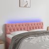 vidaXL LED Kopfteil Rosa 160x7x78/88 cm Samt