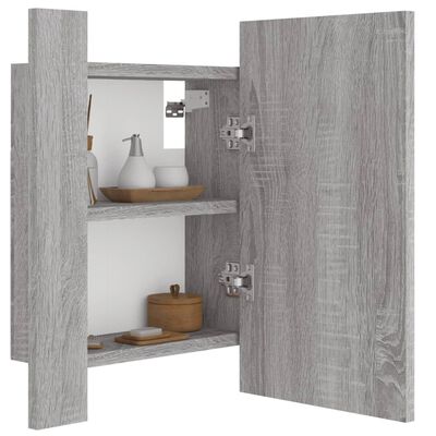 vidaXL LED-Spiegelschrank Grau Sonoma 40x12x45 cm Holzwerkstoff