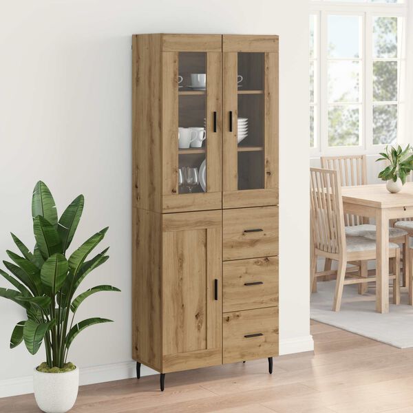 vidaXL Highboard mit Schubladen 2 pcs Artisan-Eiche Holzwerkstoff