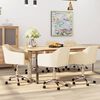 vidaXL Esszimmerst&uuml;hle 6 Stk. Drehbar Creme Stoff
