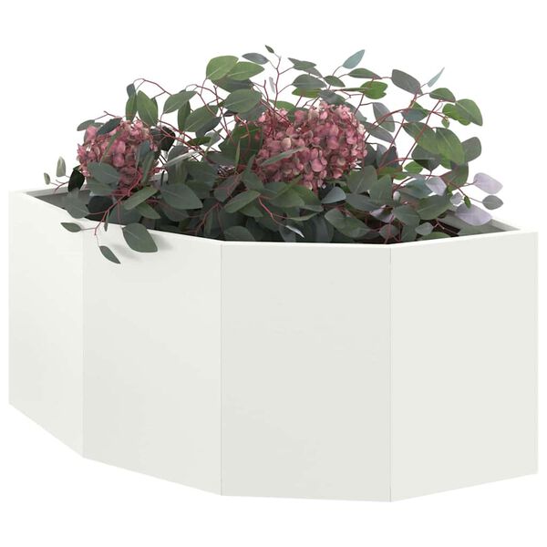 vidaXL Eckpflanzer Wei&szlig; 60 x 60 x 35 cm Stahl