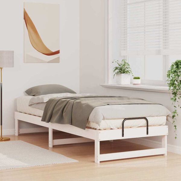 vidaXL Bettrahmen Wei&szlig; 80 x 200 cm Massives Kiefernholz