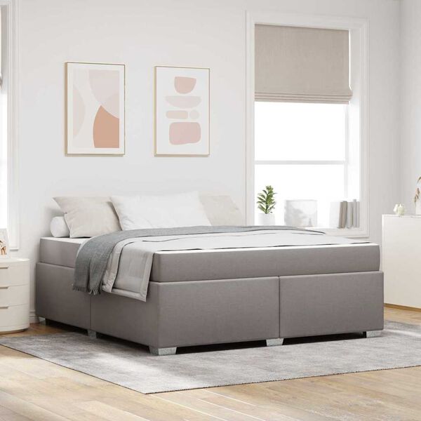 vidaXL Bettrahmen mit Matratze Taupe 180 x 200 cm Stoff