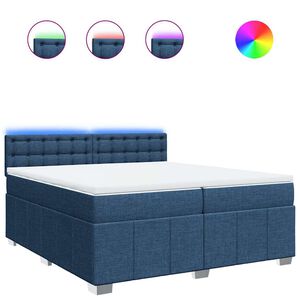 vidaXL Boxspringbett mit Matratze Blau 200x200 cm Stoff