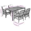 vidaXL 5-tlg. Garten-Essgruppe mit Kissen Schwarz Poly Rattan