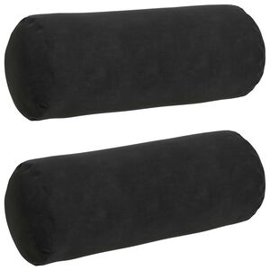 vidaXL Bolsterkissen 2 St&uuml;ck Schwarz &Oslash; 15 x 40 cm Cordstoff