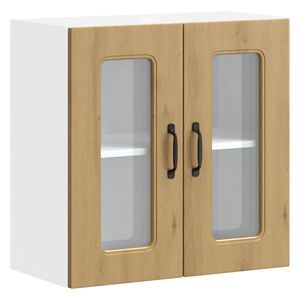 vidaXL K&uuml;chen-H&auml;ngeschrank mit Glast&uuml;r Kalmar Artisan-Eiche Holzwerkstoff
