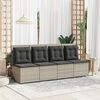 vidaXL Gartensessel mit Liegefunktion und Kissen Hellgrau Poly Rattan