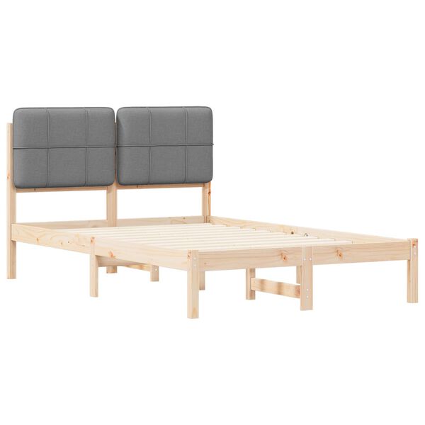 vidaXL Bettgestell mit gepolstertem Kopfteil Hellgrau 120 x 200 cm