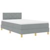 vidaXL LED Boxspringbett mit Matratze Hellgrau 120 x 190 cm Stoff
