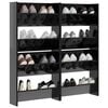 vidaXL Wand-Schuhschr&auml;nke 4 Stk. Hochglanz-Schwarz 60x18x60 cm