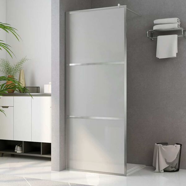 vidaXL Begehbare Duschwand mit voll mattiertem ESG-Glas 140x195 cm