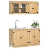 vidaXL Schrank mit Regal mit Speicher 4 pcs Honig Massives Kiefernholz